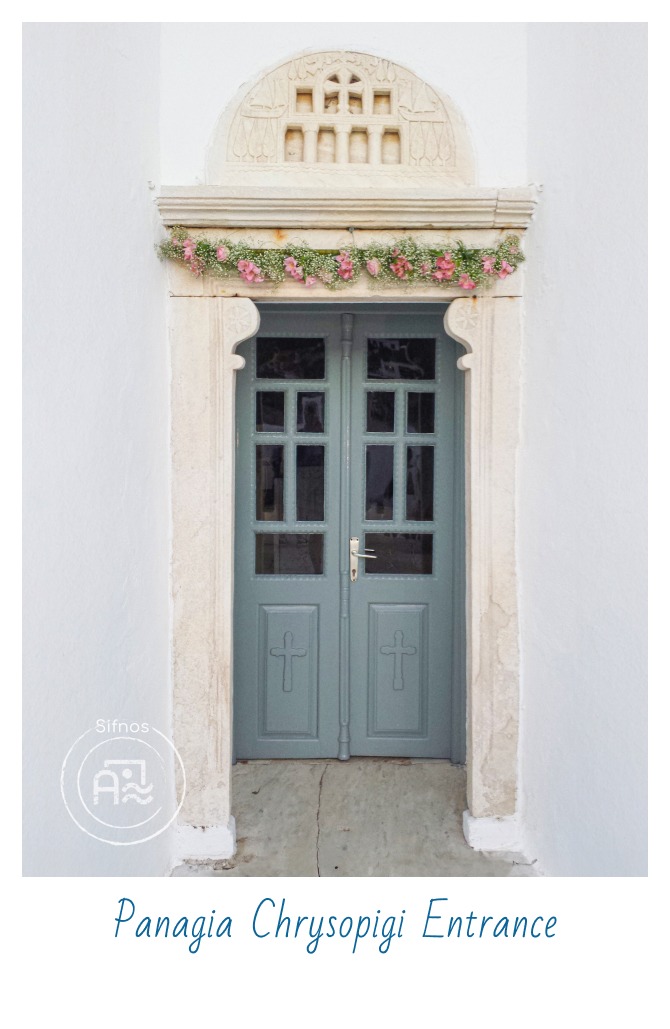 Panagia Chrysopigi Entrance With Flower Decoration